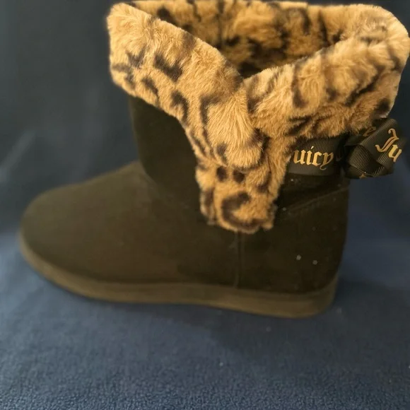 Juicy Couture Black Leopard Ankle Boots - Picture 3 of 4